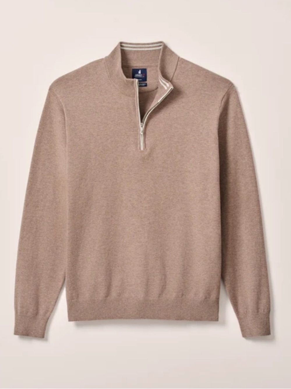 NEW⭐️Johnnie-O Desmond Plaited Cotton Blend Quarter-Zip Sweater Alpaca $178